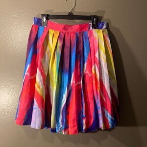 Alana Kay Art Multi Colored Pleated Skirt Size small